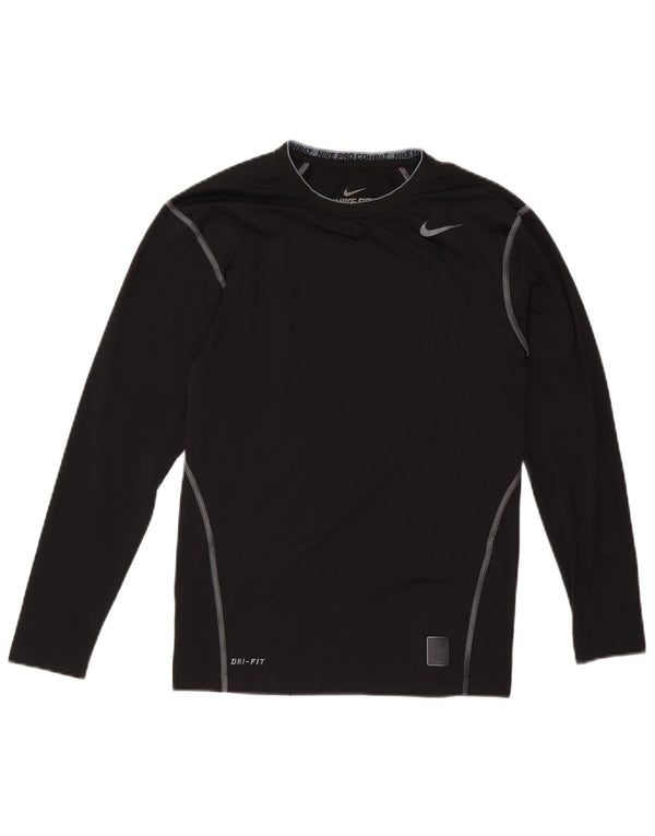 NIKE Mens Compression Top Long Sleeve UK 42/44 Large Black