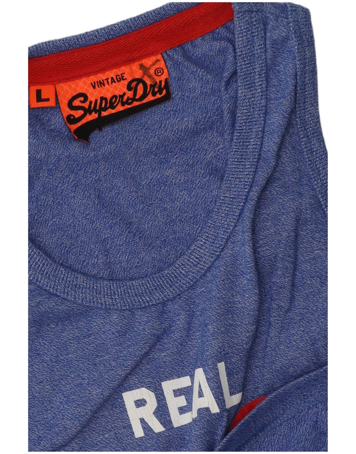 Superdry Mens Graphic Vest Top Large Blue