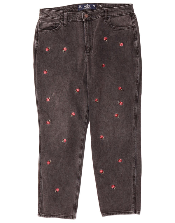 Hollister Womens High Rise Tapered Jeans US 13 Large W31 L27 Grey Floral