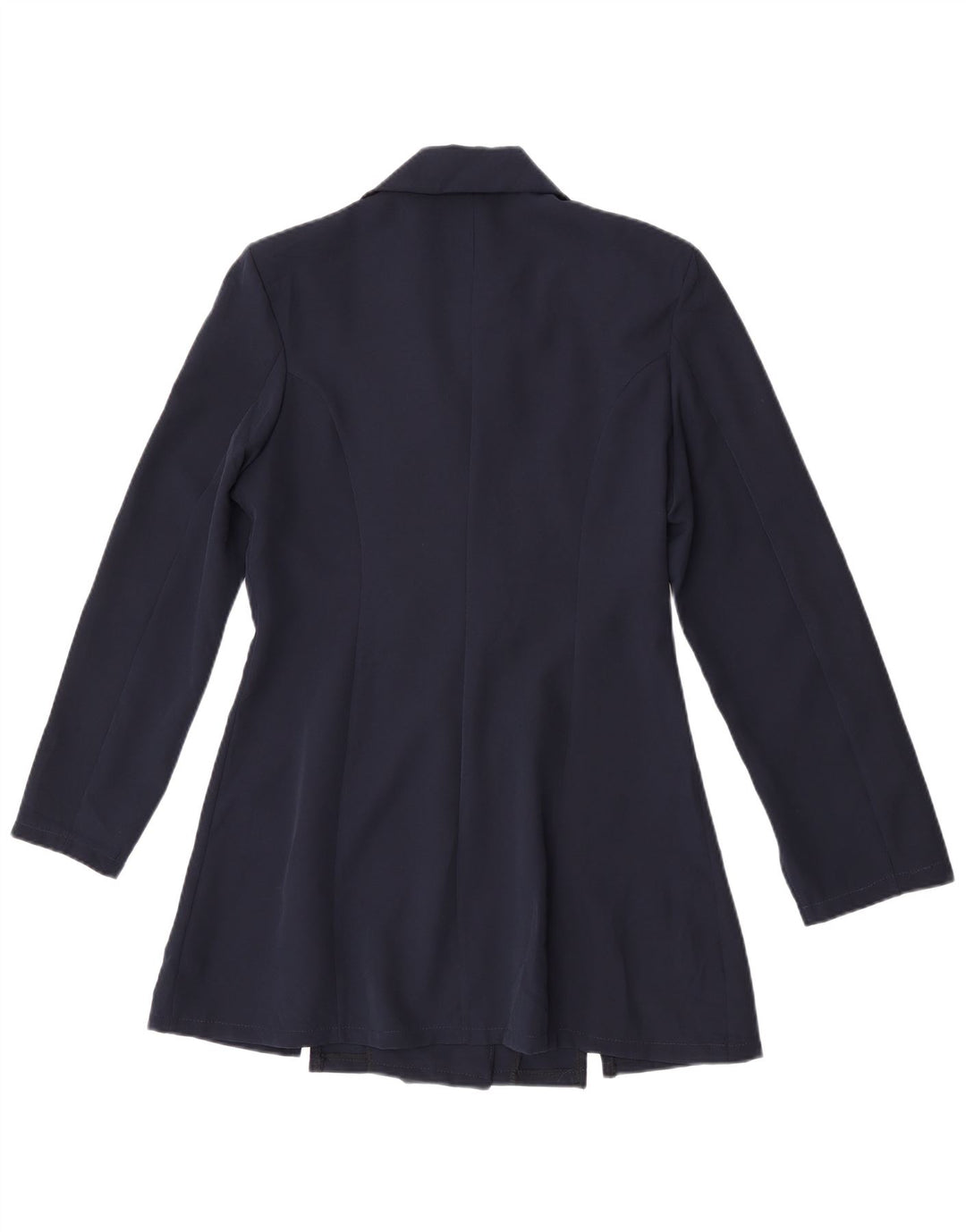 Vintage Womens Double Breasted Coat UK 14 Medium Navy Blue Polyester