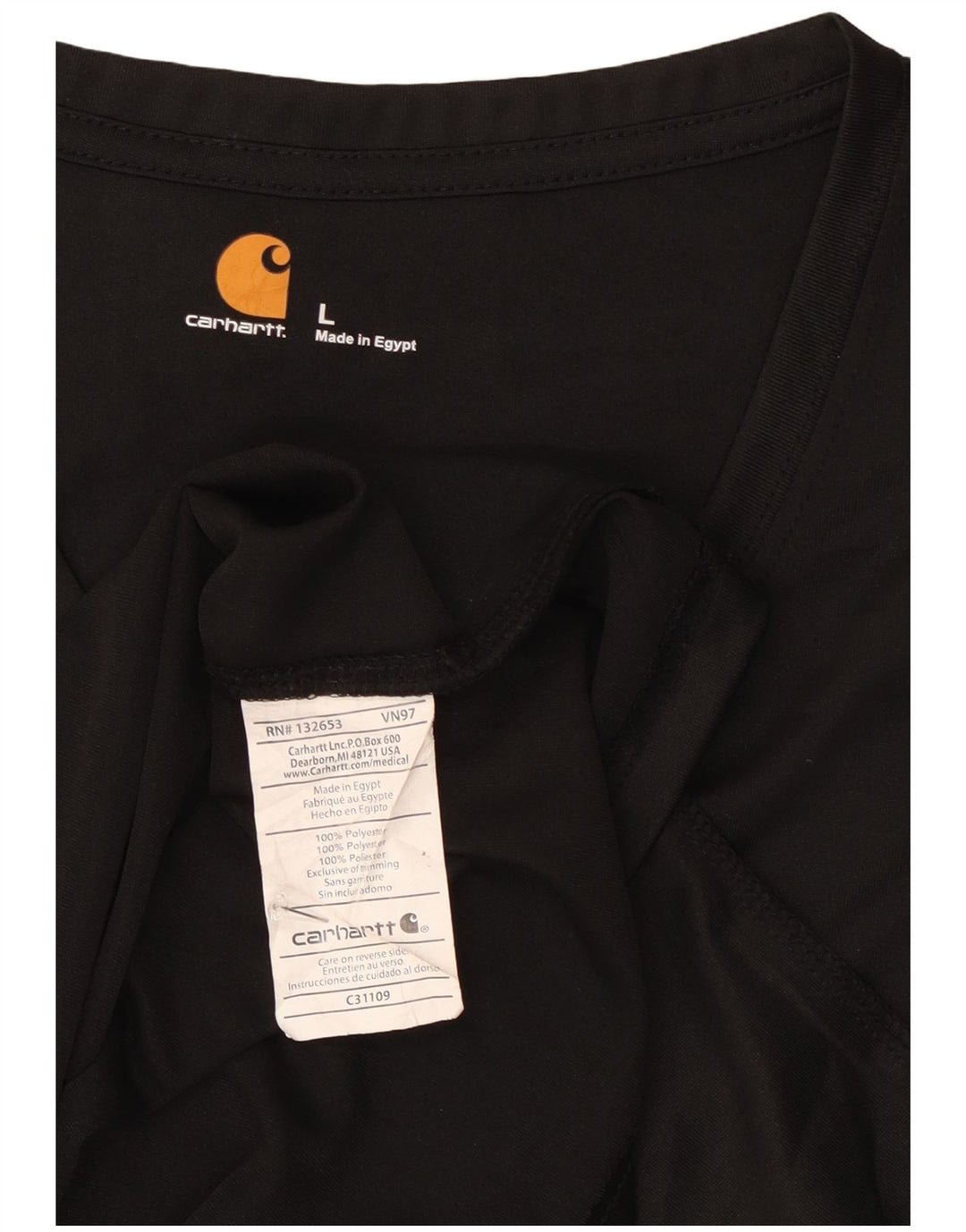 Carhartt Womens Top Long Sleeve UK 16 Large Black Polyester