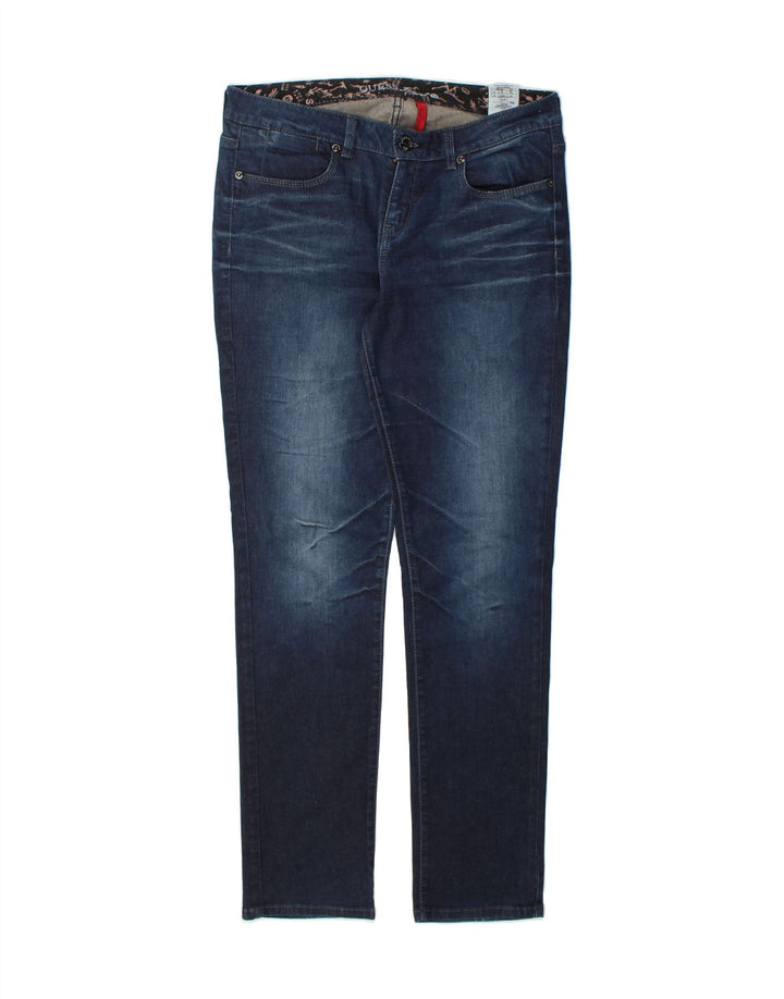 GUESS Womens Slim Jeans W32 L34 Navy Blue Cotton Vintage Guess and Second-Hand Guess from Messina Hembry 