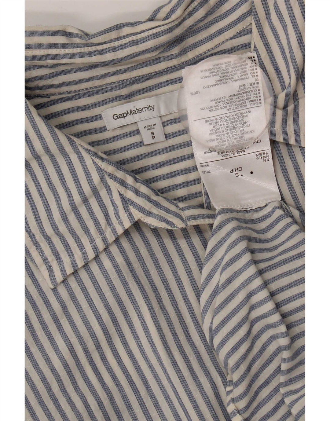Gap Womens Maternity 3/4 Sleeve Pullover Shirt UK 10 Small Blue Striped