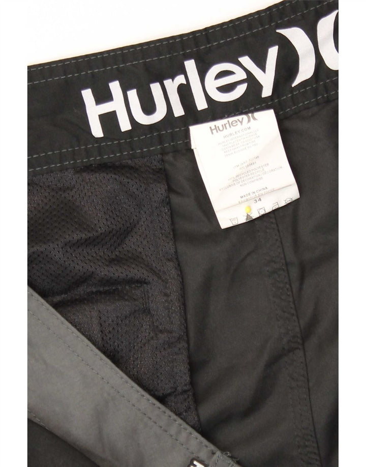 Hurley Mens Swimming Shorts Large  Black Colourblock Polyester