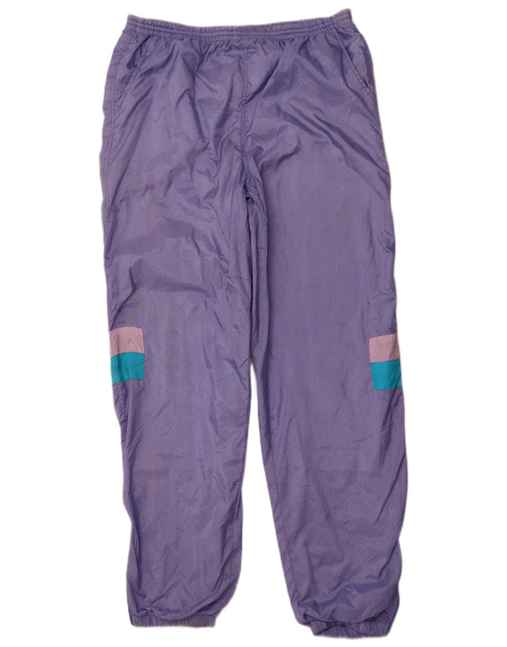 VINTAGE Womens Tracksuit Trousers Joggers XL  Purple Nylon