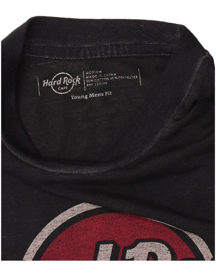 Hard Rock Cafe Mens Amsterdam Graphic T-Shirt Top Medium Black Cotton