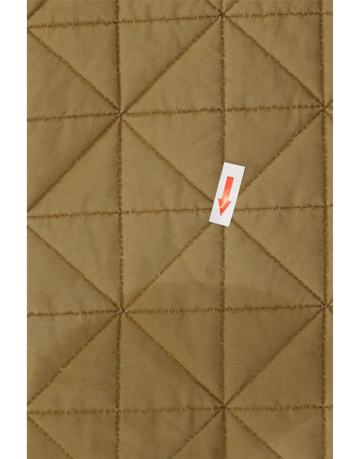Superdry Womens Quilted Jacket UK 10 Small  Khaki Cotton