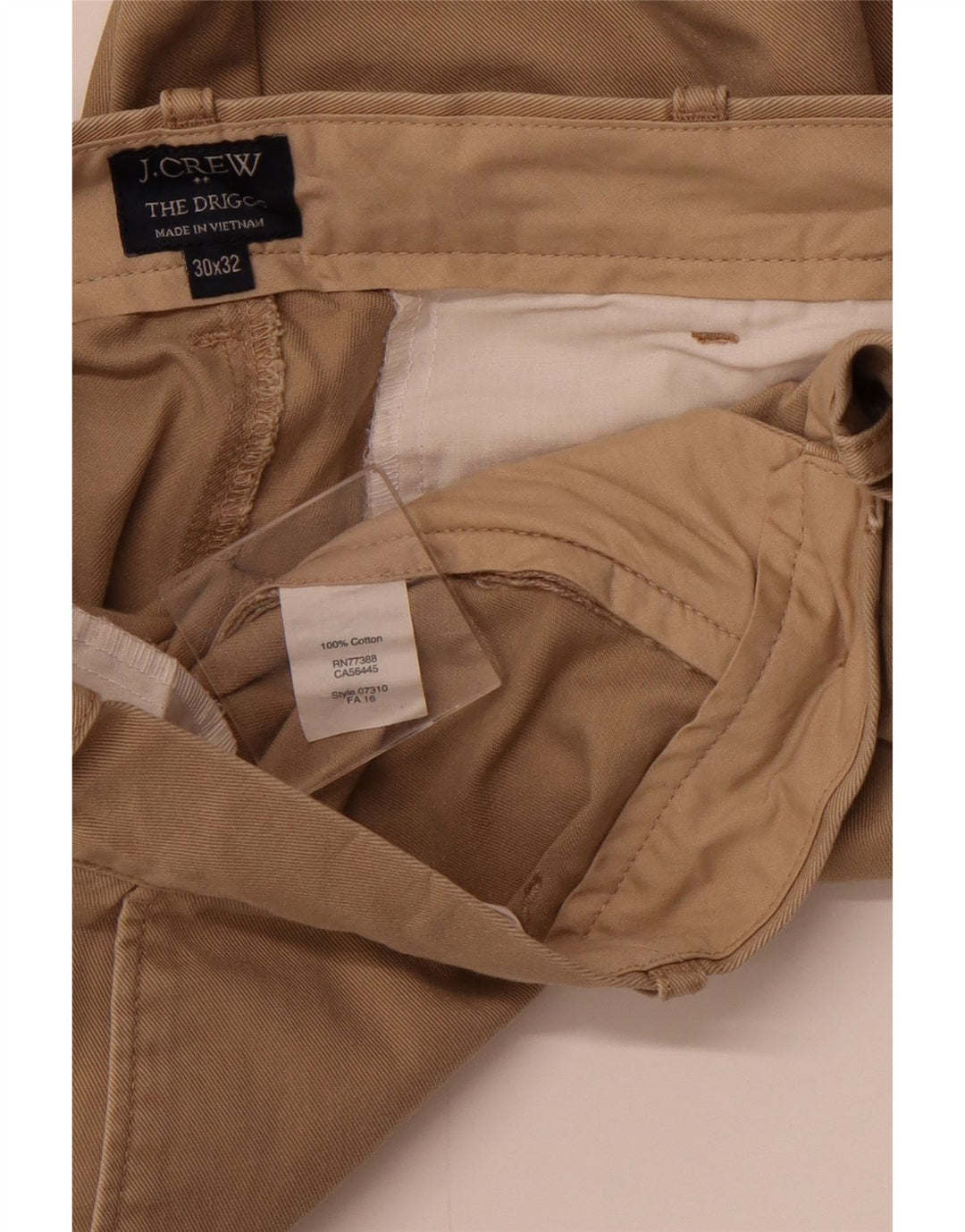 J. CREW Mens The Driggs Slim Chino Trousers W30 L32 Beige Cotton