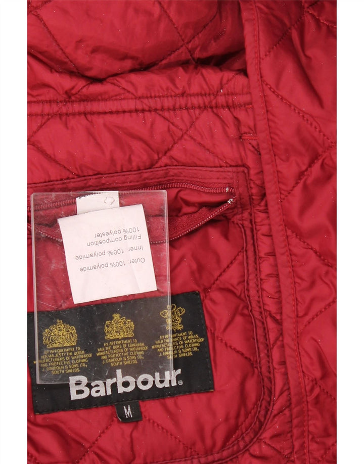 BARBOUR Mens Quilted Jacket UK 38 Medium Red Polyamide