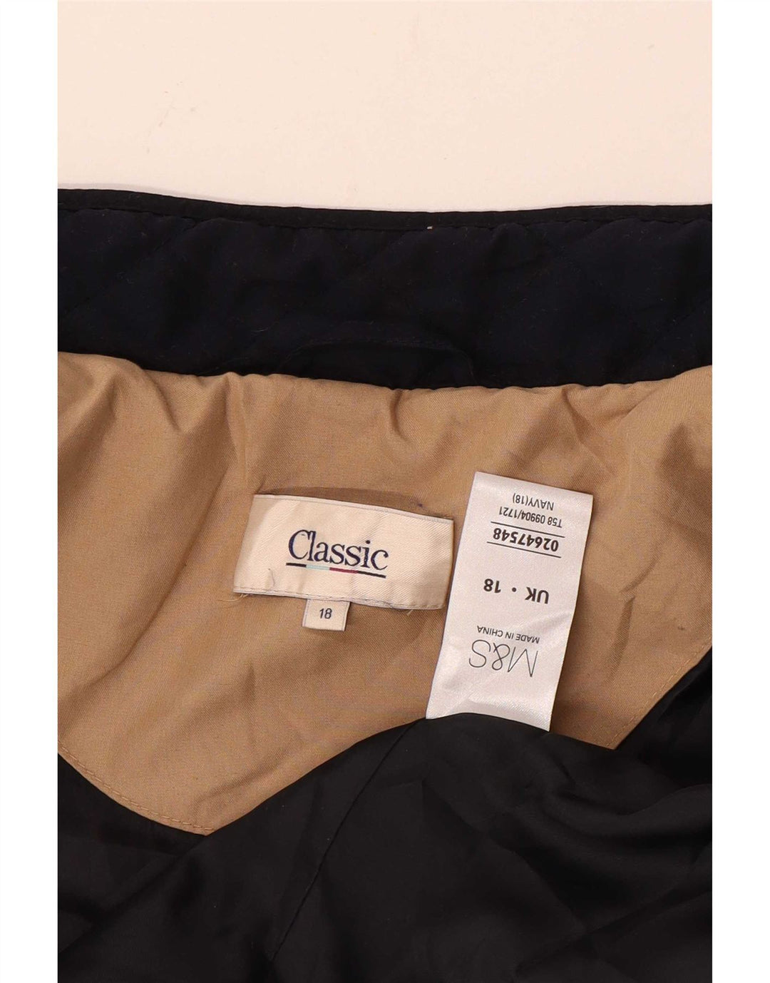 CLASSIC Womens Quilted Jacket UK 18 XL Navy Blue Polyester