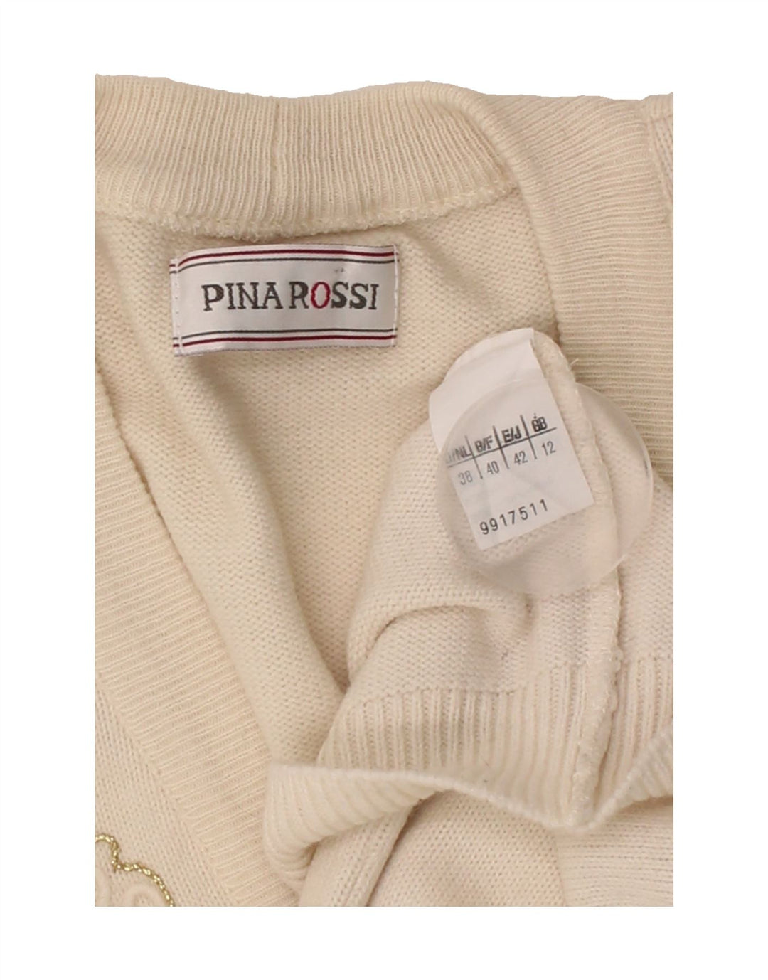 VINTAGE Womens Cardigan Sweater UK 12 Medium Off White Wool Vintage Vintage and Second-Hand Vintage from Messina Hembry 