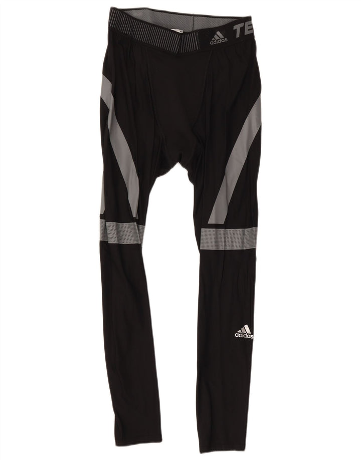 Adidas Mens Tech Fit Crop Leggings Large Black Colourblock Polyamide