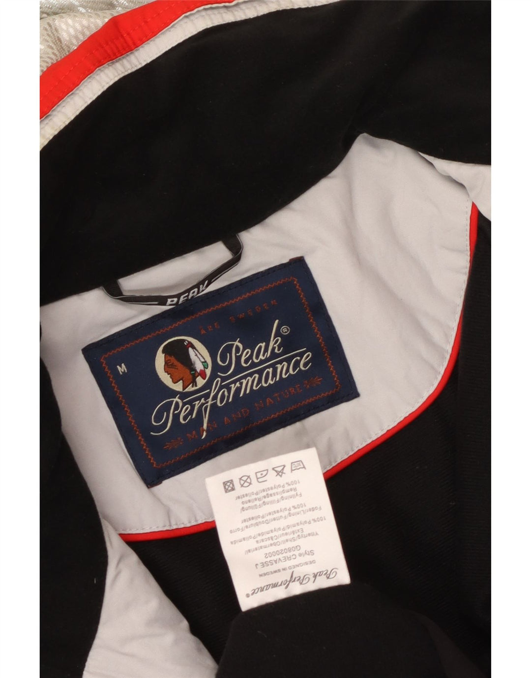 Peak Performance Mens Hooded Ski Jacket UK 38 Medium Red Colourblock