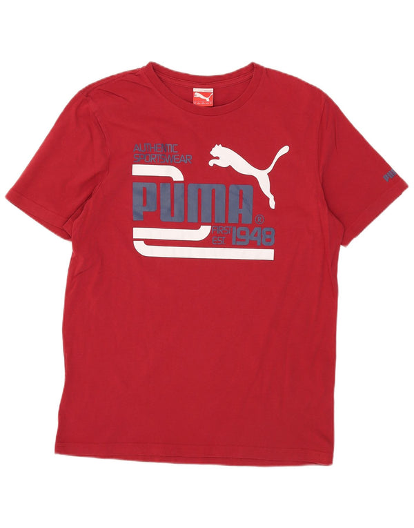 Puma Mens Graphic T-Shirt Top Medium Red Cotton
