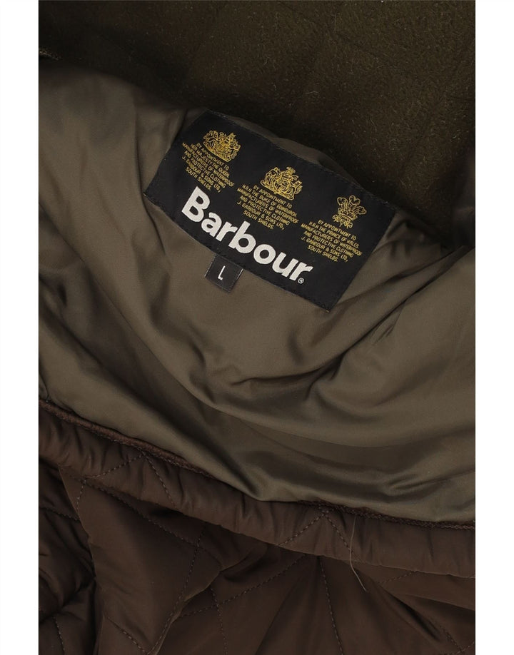 Barbour Mens Quilted Jacket UK 40 Large Brown Polyester