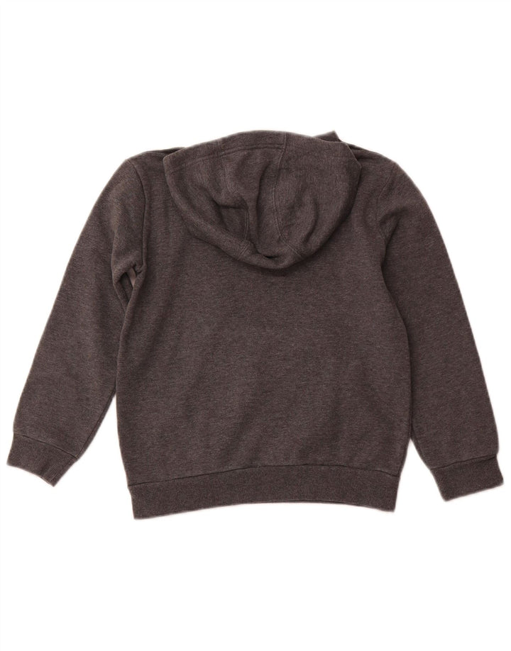 ADIDAS Boys Graphic Hoodie Jumper 7-8 Years Grey Cotton