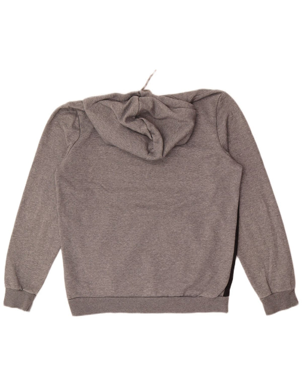 Puma Mens Hoodie Jumper Small Grey Colourblock Cotton