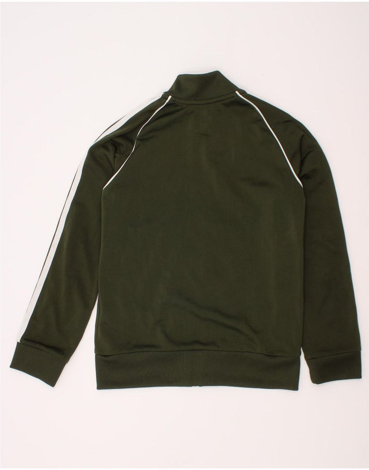 Adidas Boys Tracksuit Top Jacket 7-8 Years Green Polyester