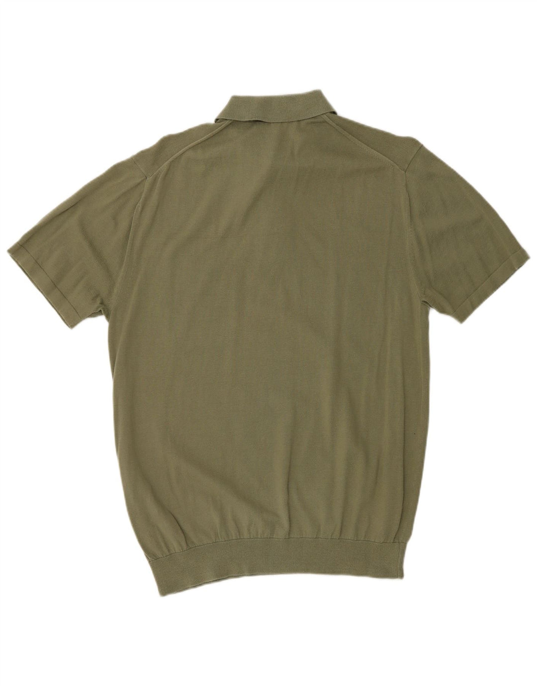 FRENCH CONNECTION Mens Short Sleeve Polo Neck Jumper Sweater Medium Khaki