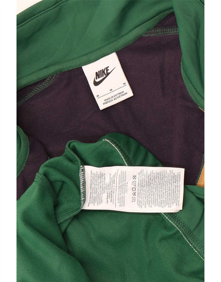 Nike Mens Tracksuit Top Jacket Medium Green Colourblock Polyester