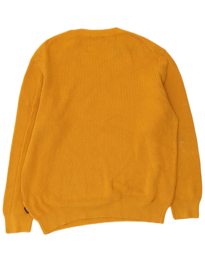 CARRERA Mens Crew Neck Jumper Sweater 2XL Yellow Cotton
