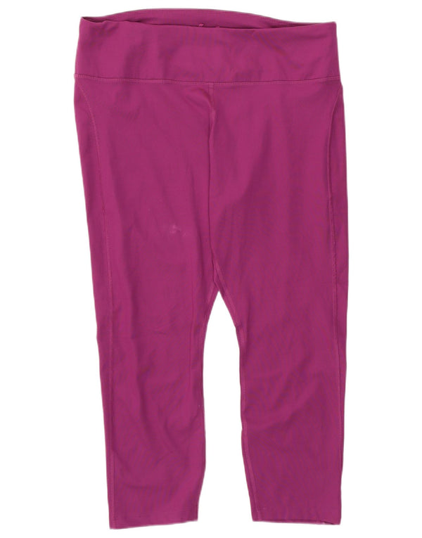 Nike Womens Dri Fit Capri Leggings UK 18 XL Purple Polyester