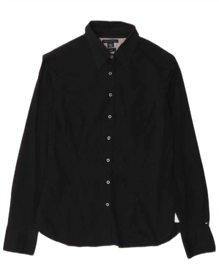 Tommy Hilfiger Womens Shirt US 6 Medium Black Cotton