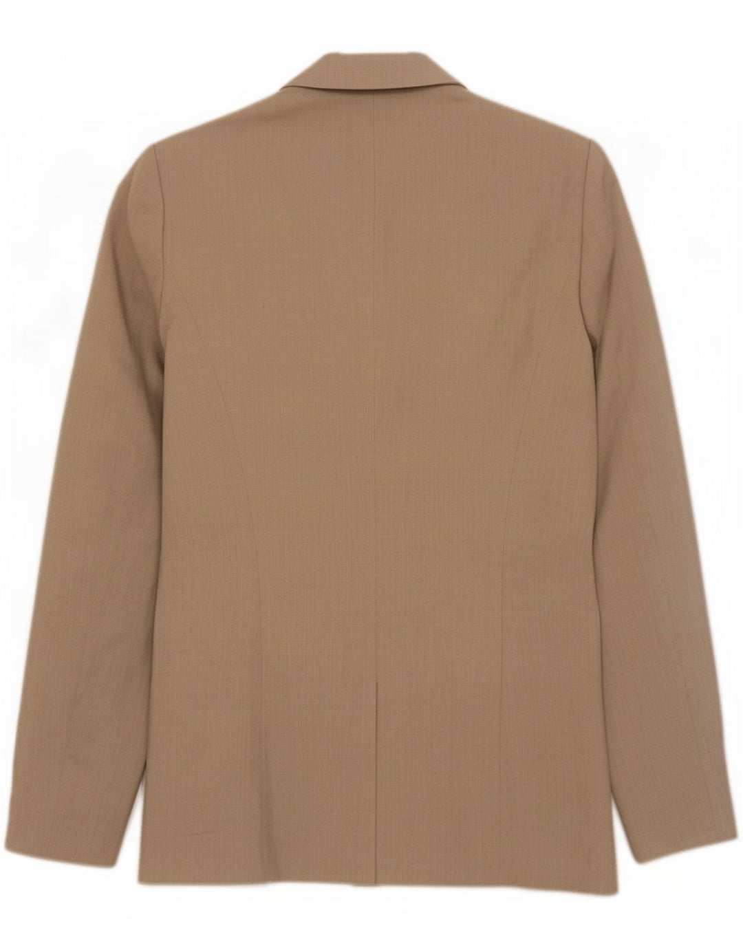 Zara Womens 1 Button Blazer Jacket UK 10 Small Beige Cotton