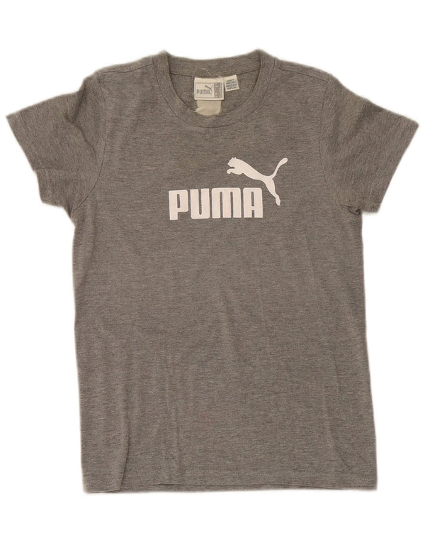 Puma Womens Graphic T-Shirt Top UK 12 Medium Grey Flecked