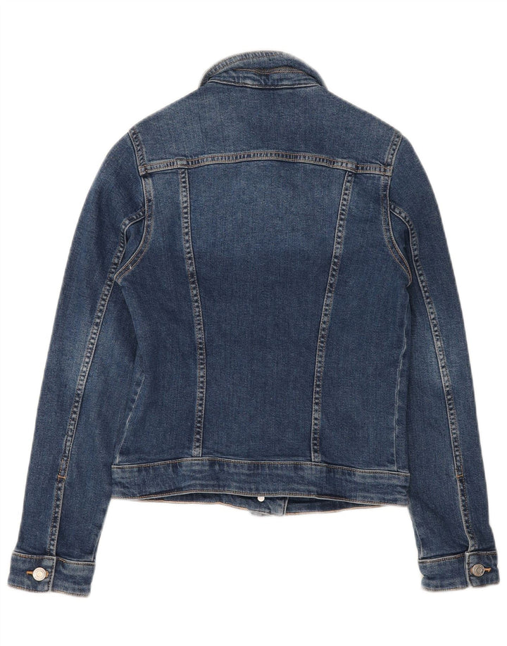 S.OLIVER Womens Crop Denim Jacket UK 8 Small Blue Cotton