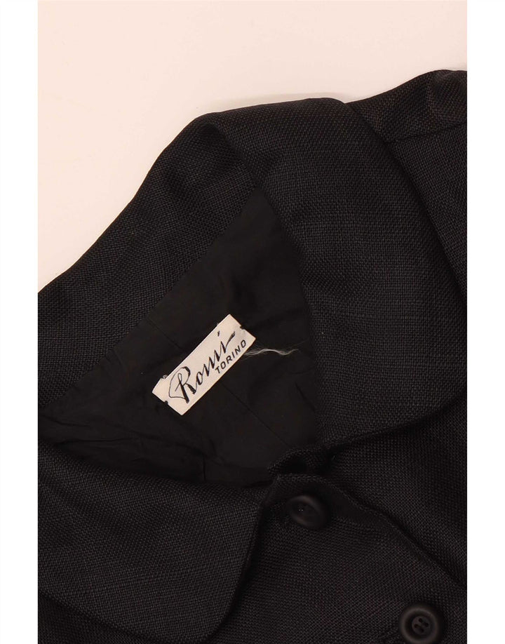 Vintage Womens 7 button Blazer Jacket UK 8 Small Black