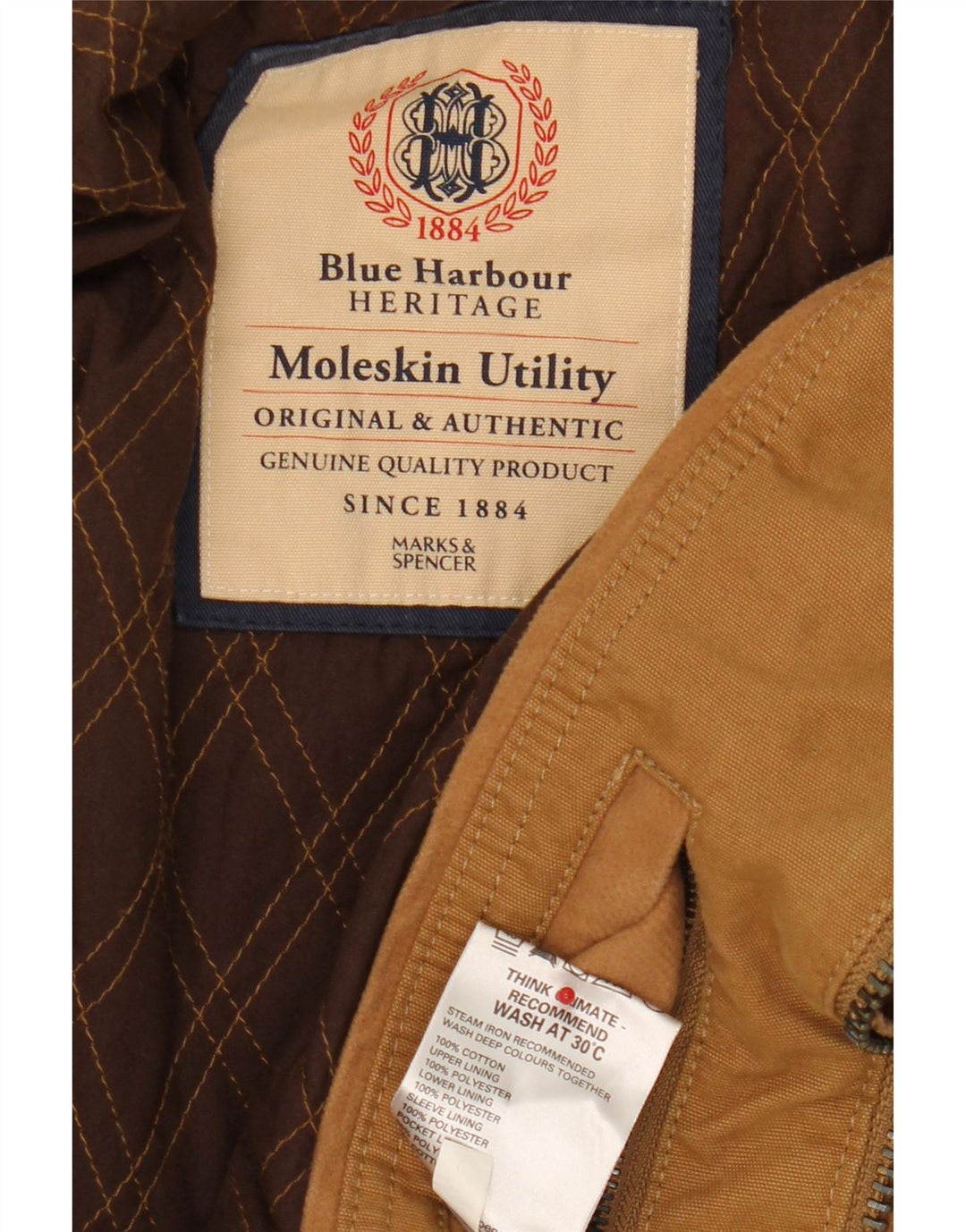 Marks & Spencer Mens Blue Harbour Utility Jacket UK 40 Large Brown Cotton