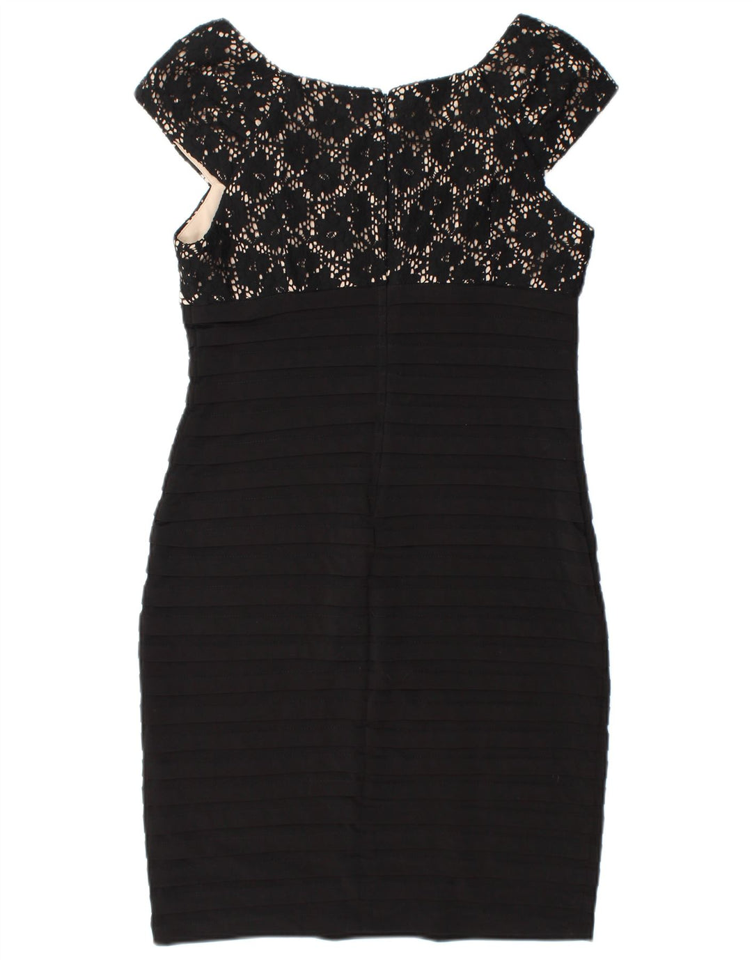 WALLIS Womens Sleeveless Bodycon Dress UK 12 Medium Black Polyester