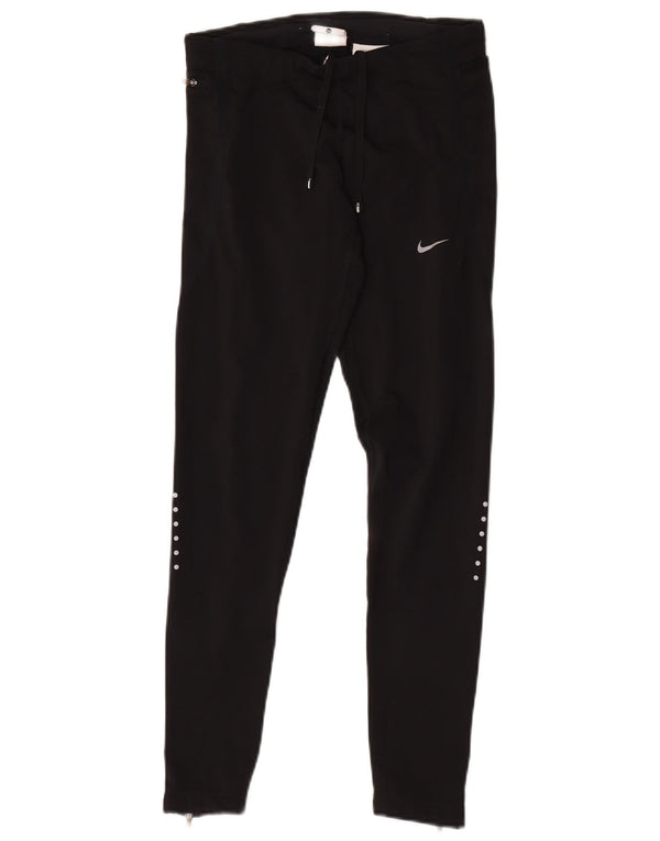 Nike Womens Dri Fit Leggings UK 6 XS  Black Colourblock Polyester