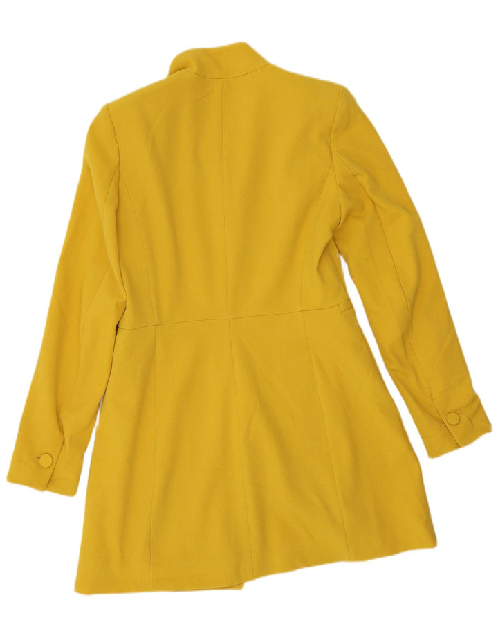 Zara Womens Longline Blazer Jacket UK 12 Medium Yellow