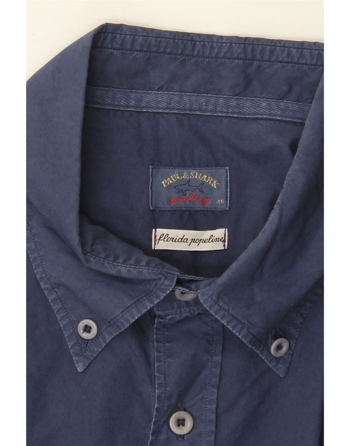 PAUL & SHARK Mens Shirt Size 46 2XL Navy Blue