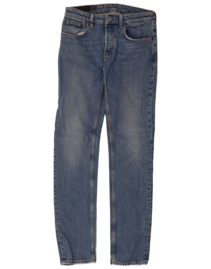 Calvin Klein Mens Slim Jeans W30 L32 Blue Cotton