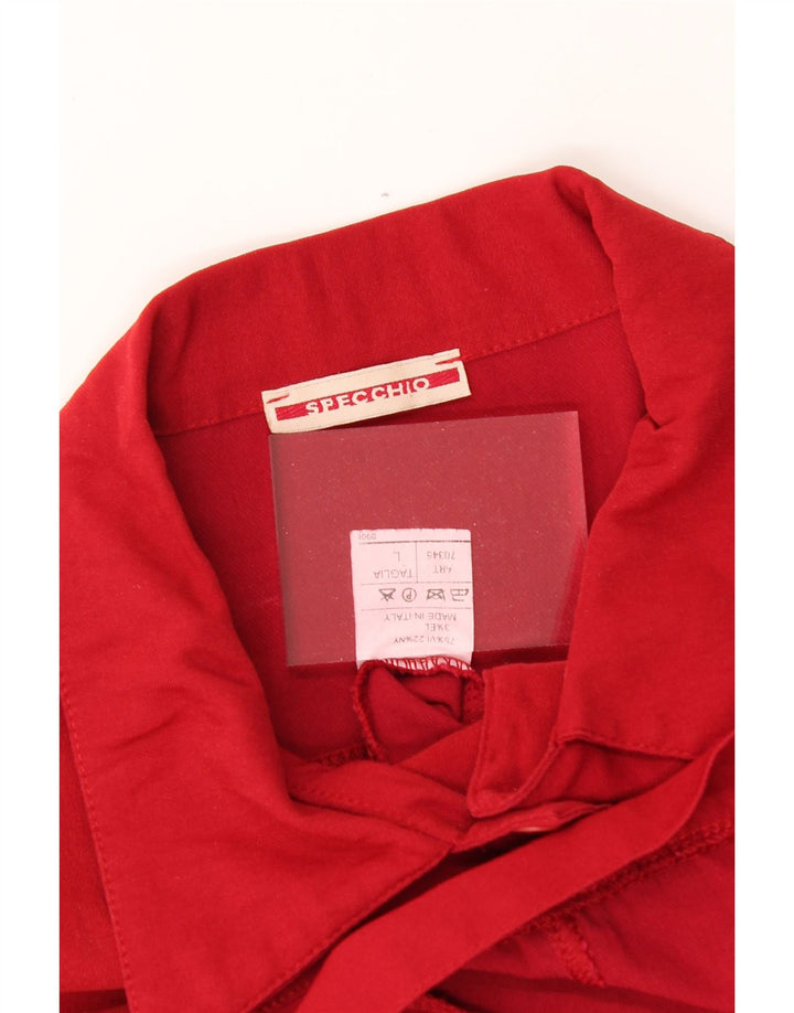 SPECCHIO Womens Crop Bomber Jacket UK 16 Large Red Viscose Vintage Specchio and Second-Hand Specchio from Messina Hembry 