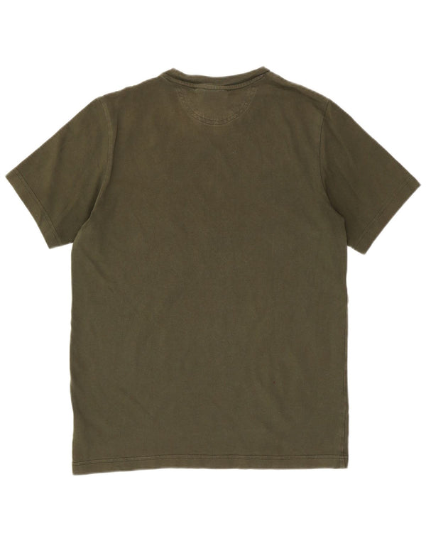 ADIDAS Mens Graphic T-Shirt Top Small Khaki Cotton