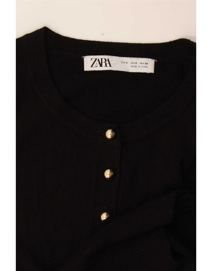 Zara Womens Cardigan Sweater UK 10 Small Black