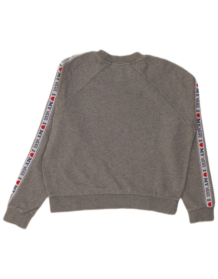 Vans Womens Oversized Graphic Sweatshirt Jumper UK 6 XS Grey Colourblock