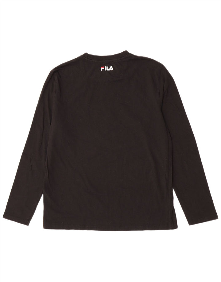 Fila Mens Graphic Top Long Sleeve Large Black Cotton