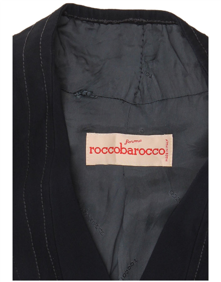ROCCOBAROCCO Womens 4 Button Blazer Jacket UK 14 Medium Navy Blue