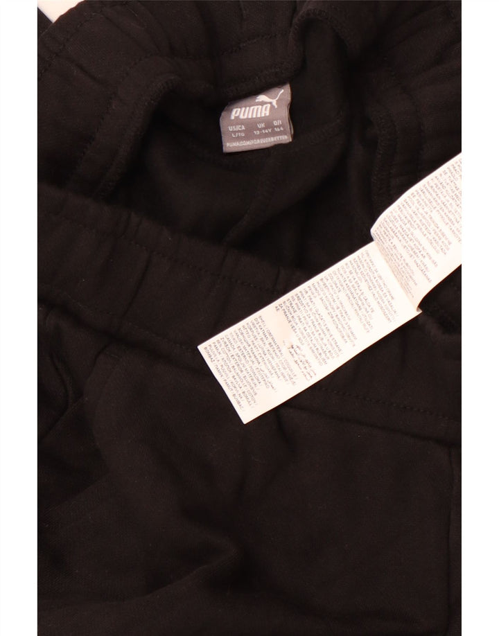 PUMA Boys Tracksuit Trousers Joggers 13-14 Years  Black Cotton