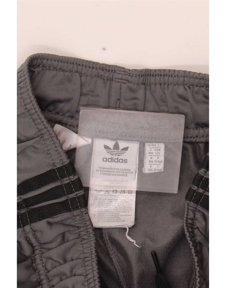 Adidas Boys Tracksuit Trousers Joggers 13-14 Years Grey Polyester