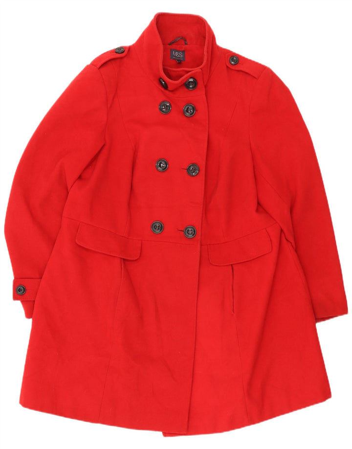 Marks & Spencer Womens Military Double Breasted Coat UK 20 2XL Red