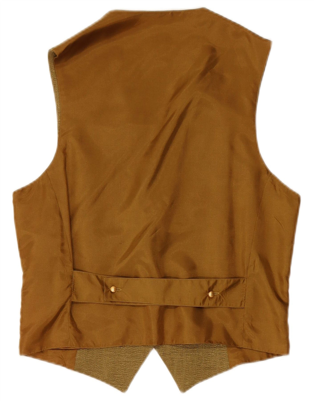 VINTAGE Womens Waistcoat UK 14 Medium Khaki Floral Polyester