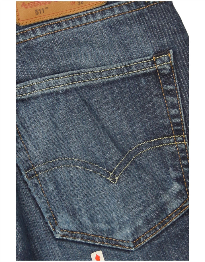 Levi's Mens 511 Slim Jeans W32 L32 Navy Blue Cotton