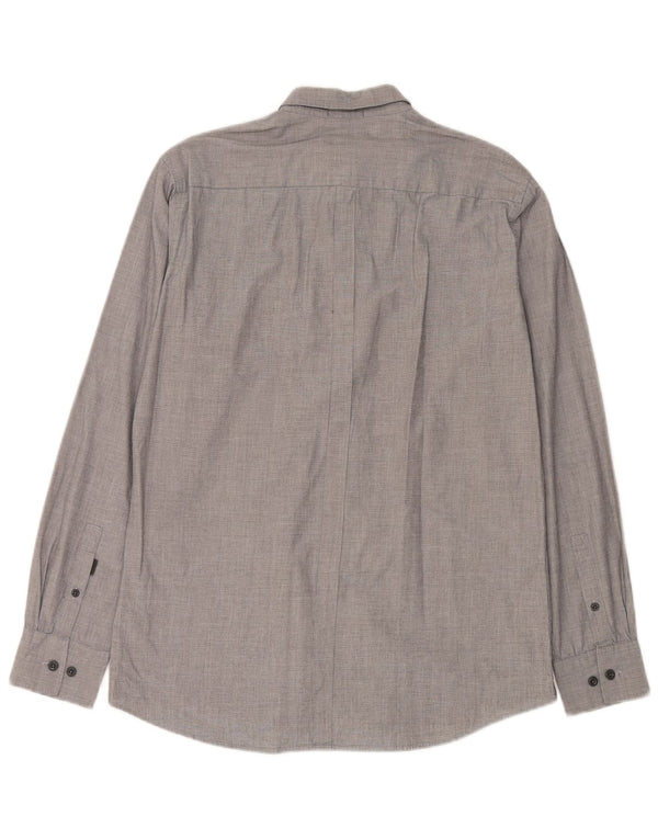DKNY Mens Shirt Medium Grey Pinstripe Cotton
