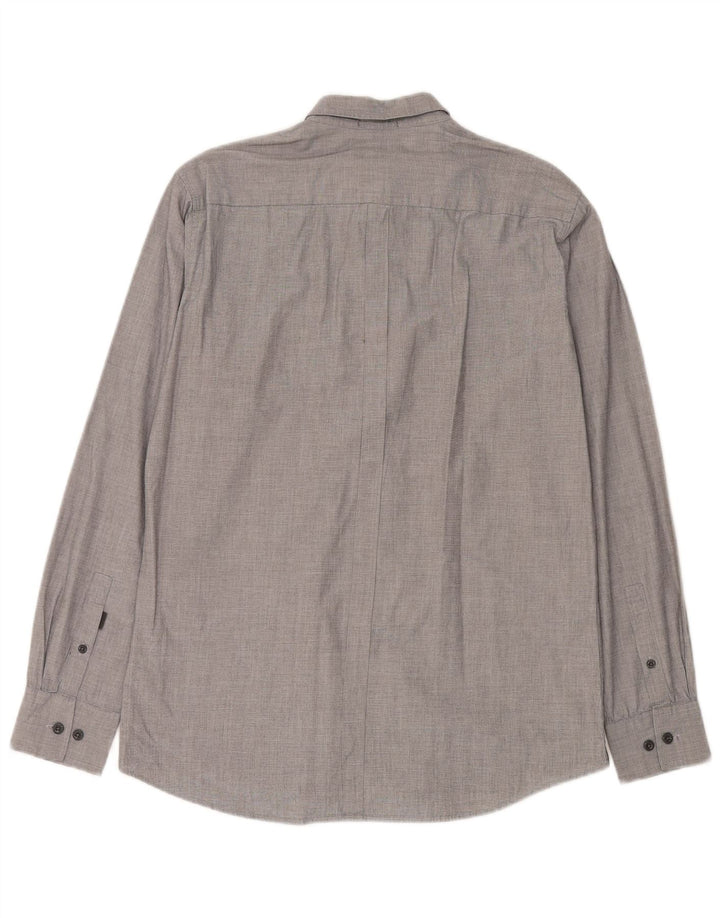 DKNY Mens Shirt Medium Grey Pinstripe Cotton
